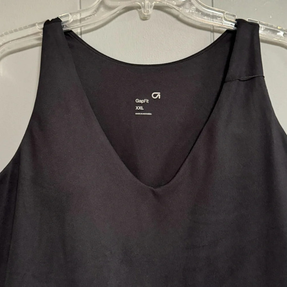 NWT GAPFIT Active Tank Dress True Black Hidden Inner Short Phone PocketSize XXL - Picture 7 of 10